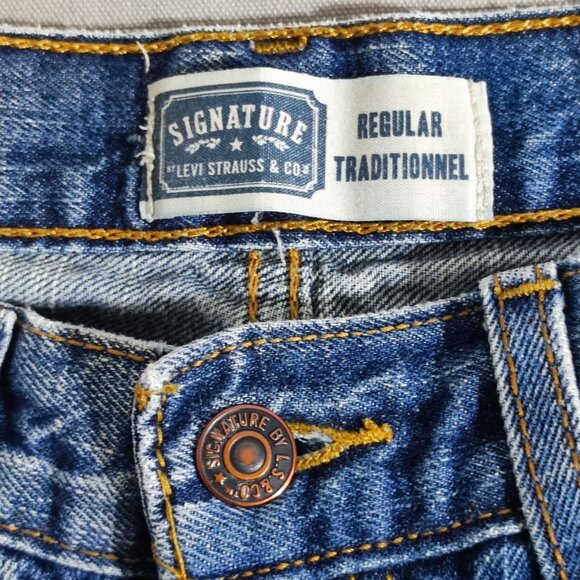 Signature by Levi Strauss jeans men's  W31/L30 medium washed denim blue Regular - Picture 6 of 14